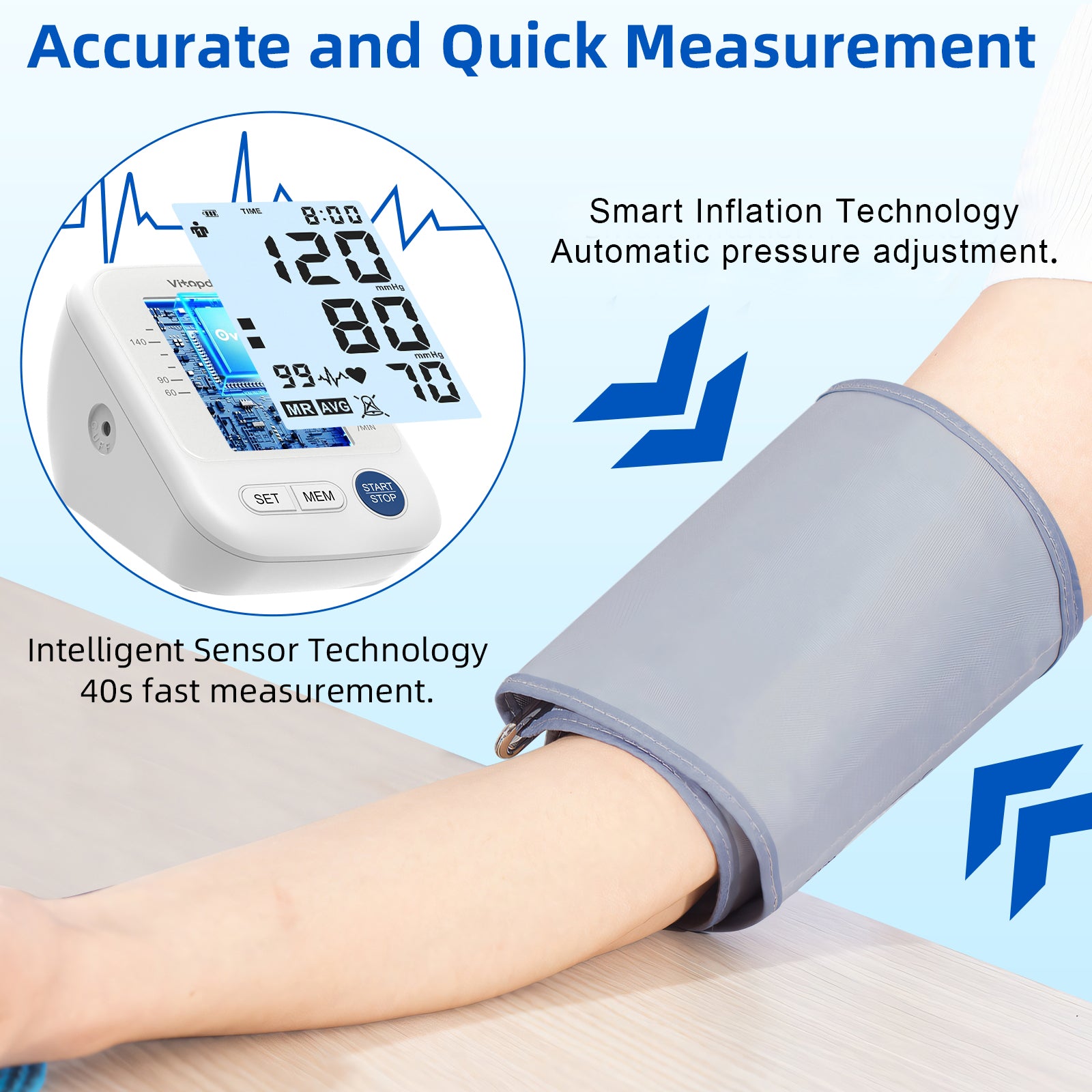 VITOPDIA Automatic Upper Arm Blood Pressure Monitor